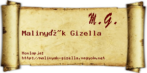 Malinyák Gizella névjegykártya